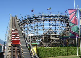 Wooden Roller Coaster, PNE, Vancouver, BC; Photo by ©Pacific Walkers