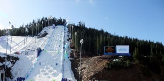 The venue for mogul, aerial, ski cross of Vancouver Olympics, Feb 2010. Cypress Mountain